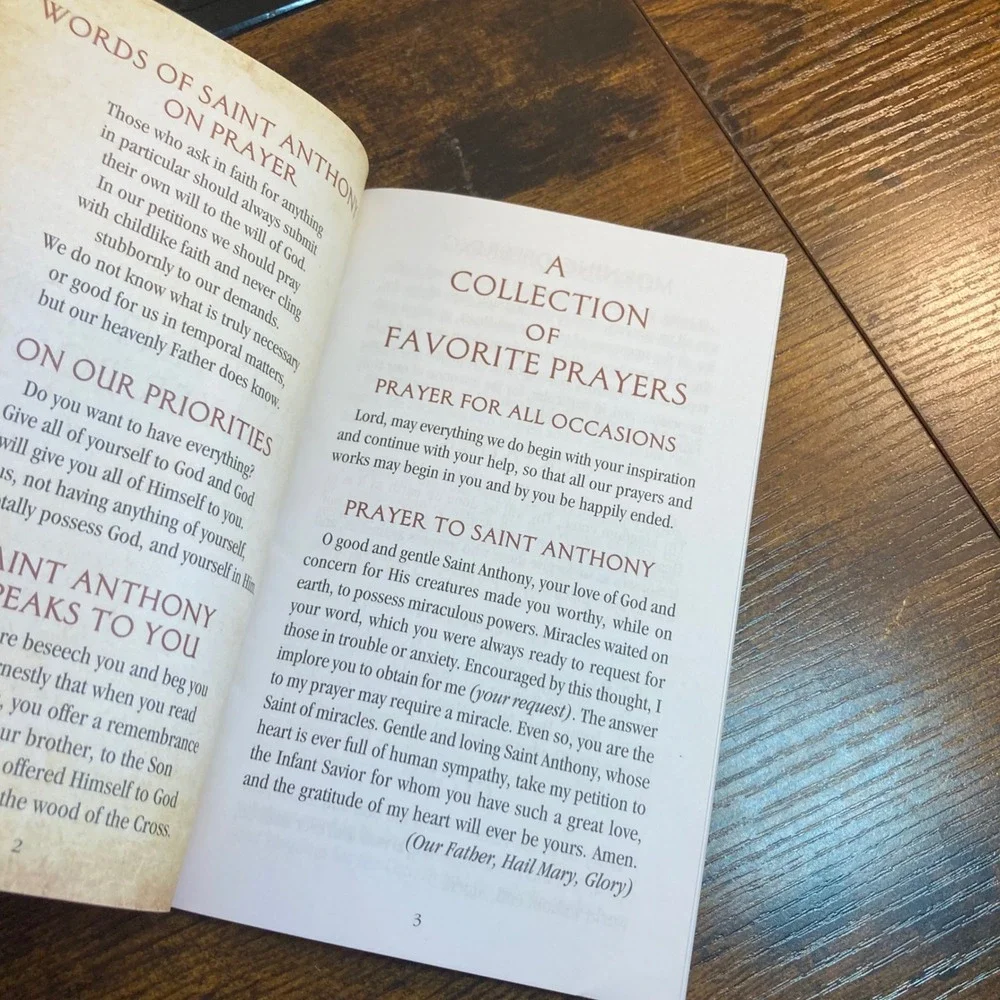 Saint Anthony Prayer Book Saint Lawrence Seminary Catholic Devotional Booklet
